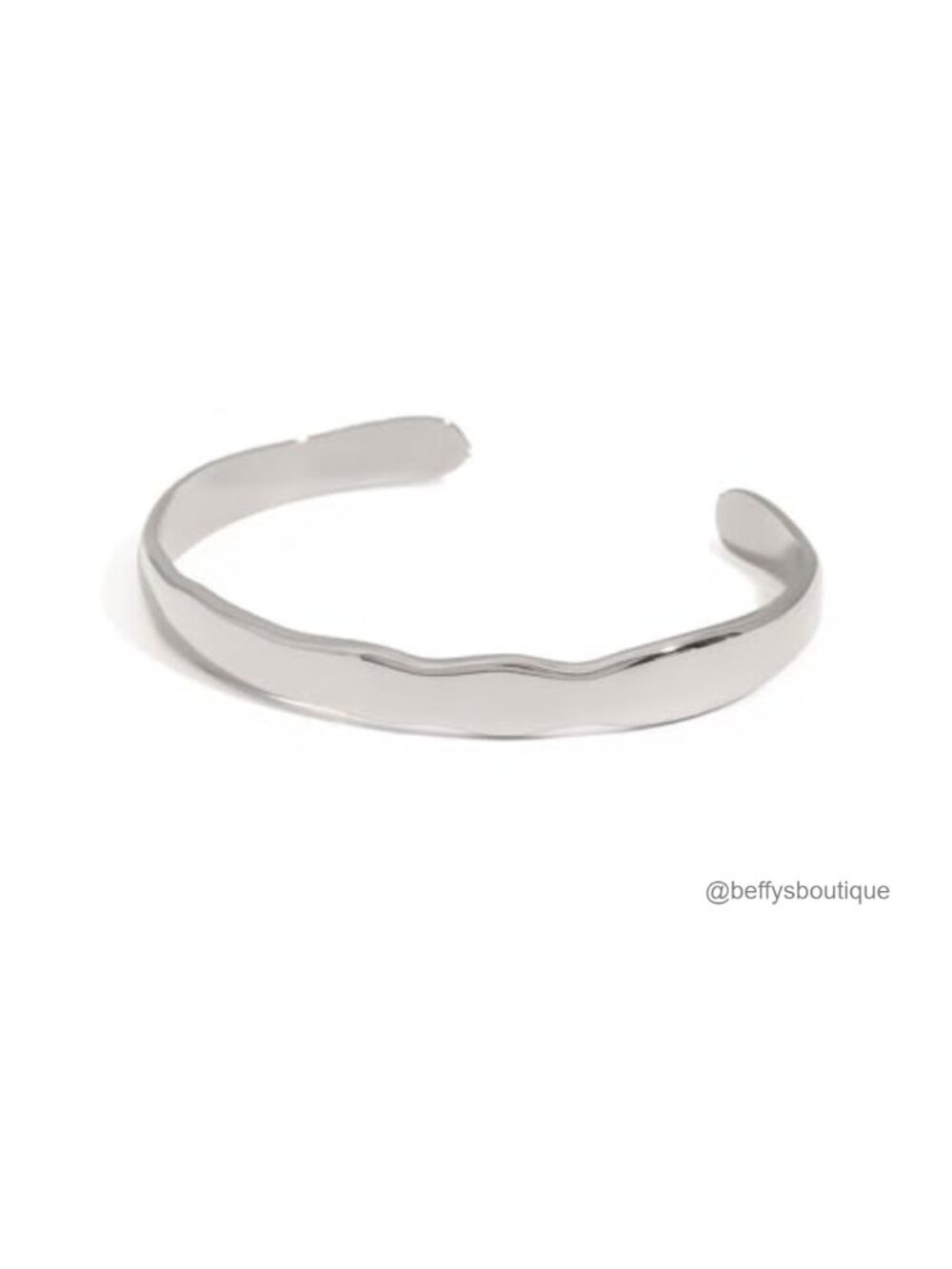 Minimalist Melted Bangle Cuff Bracelet Stainless Steel Open Cuff Stackable